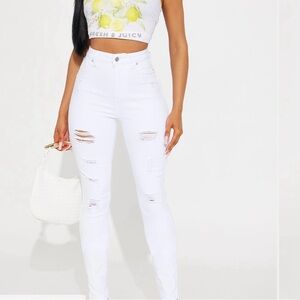 Fashion Nova White Skinny Jeans